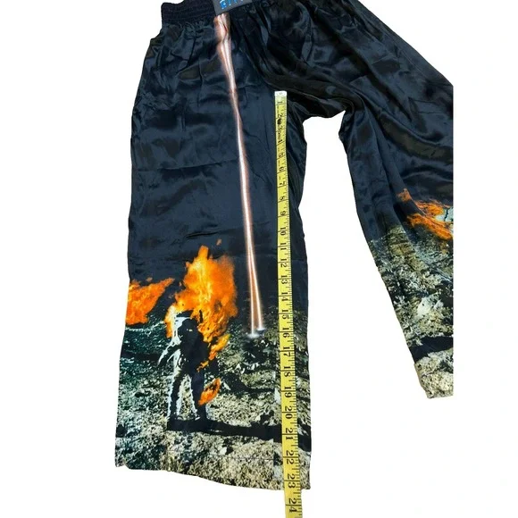 NWT Paco Rabanne City City Wide Leg Crop Pant Silky Black Flaming Astronauts XS - Picture 14 of 14